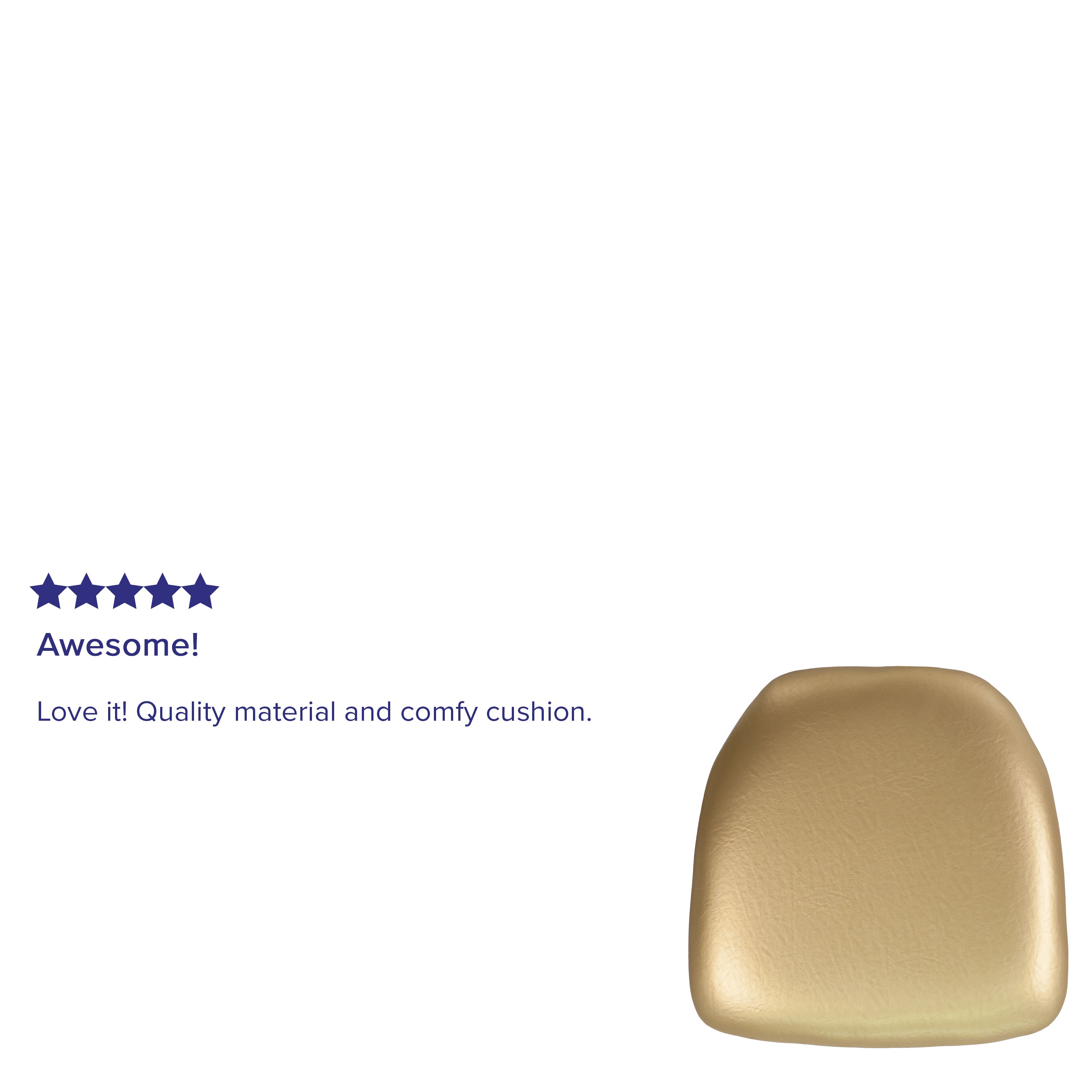 Louise Hard Gold Vinyl Chiavari Chair Cushion