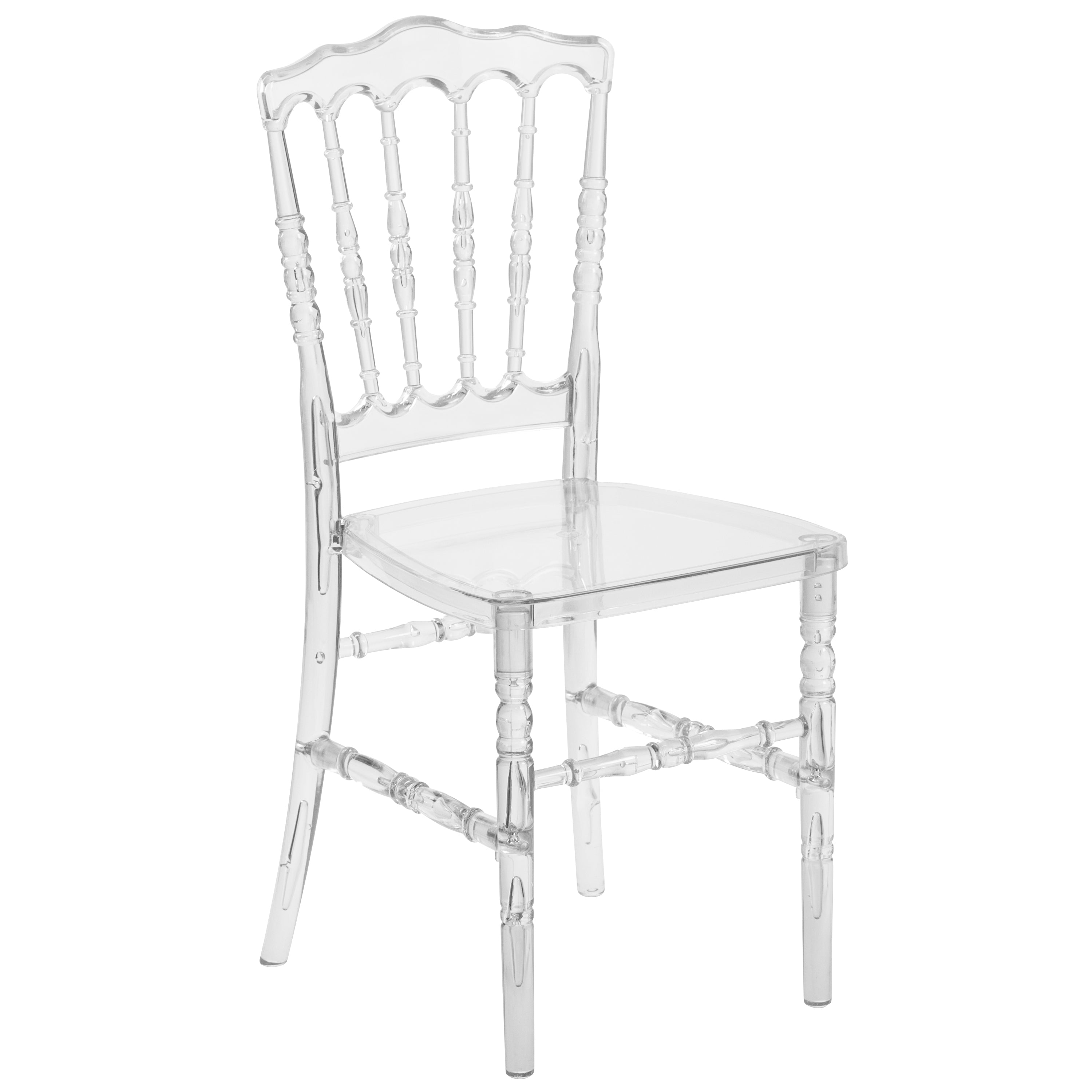 Flash Elegance Crystal Ice Napoleon Stacking Chair