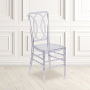 Flash Elegance Crystal Ice Stacking Chair with Designer Back - Event Chair - UV Resistant