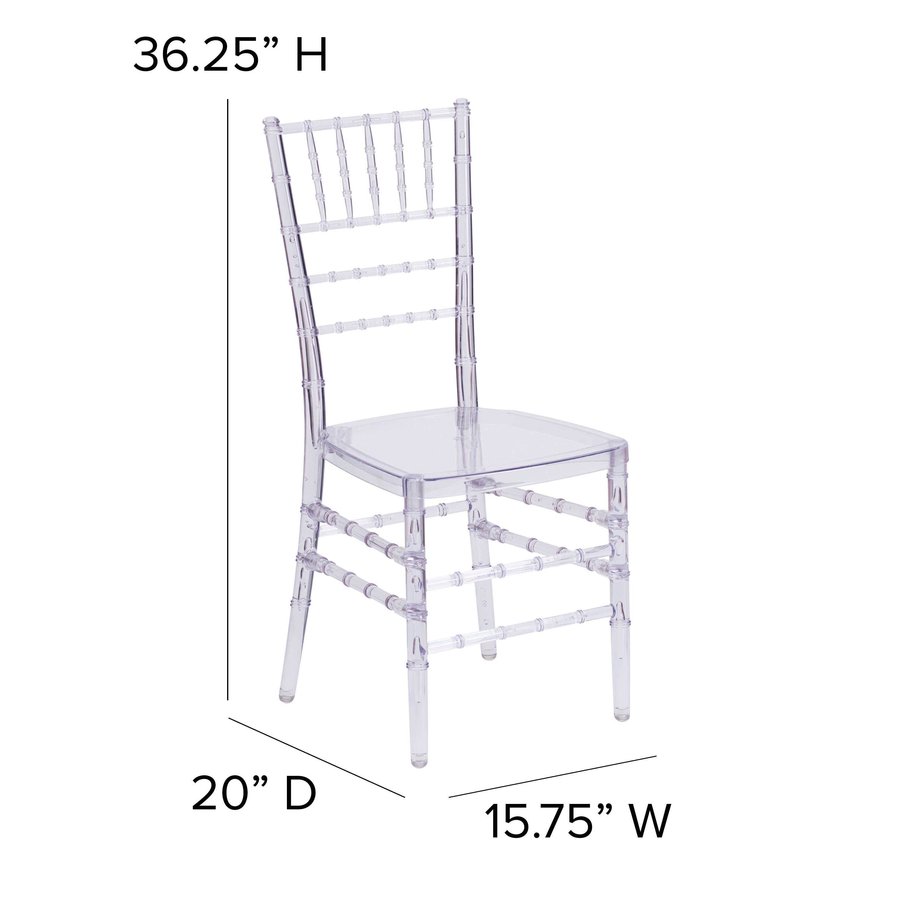 Flash Elegance Crystal Ice Stacking Chiavari Chair