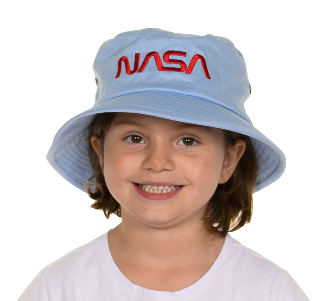NASA Bucket Hat, 50 cm, Blue with Worm Logo