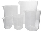 Beaker PP, Assorted Pack 5. 50ml 100ml 250ml 500ml 1000ml