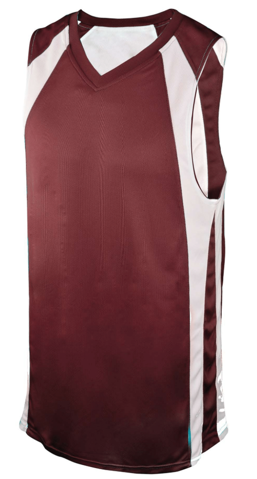 Rev Basketball Jersey, Maroon/White, Youth-Large
