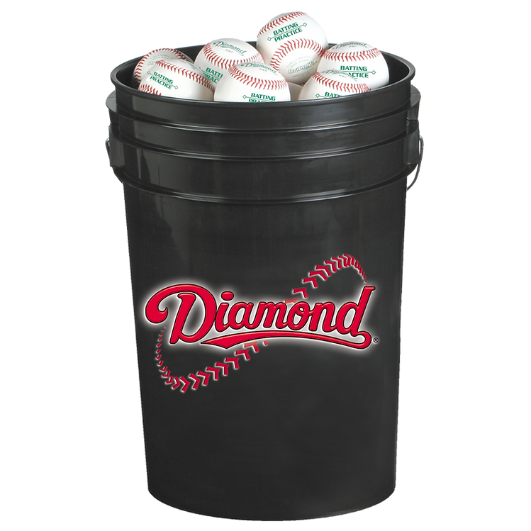 Buckets & Bucket Combos - Black Bucket W/ 30 Dol-A Ol Baseballs - Pack Of 1