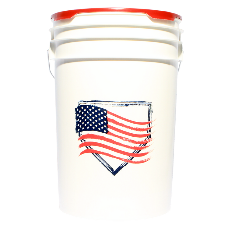 Buckets & Bucket Combos - 6 Gallon Flag Bucket With Padded Lid - Pack Of 1
