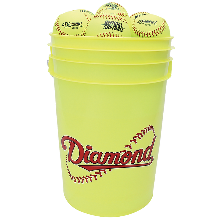 Buckets & Bucket Combos - Yellow Bucket W/ 18 12Ysc Softballs - Pack Of 1