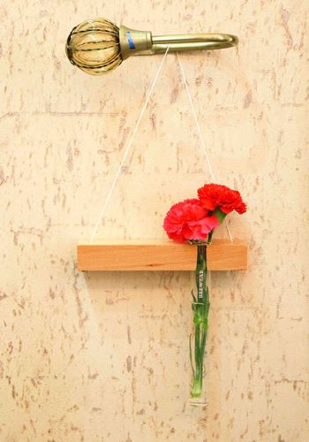 Rectangular wooden block with one Glass Tube (1 Tube Extra)