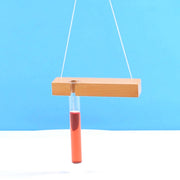 Rectangular wooden block with one Glass Tube (1 Tube Extra)