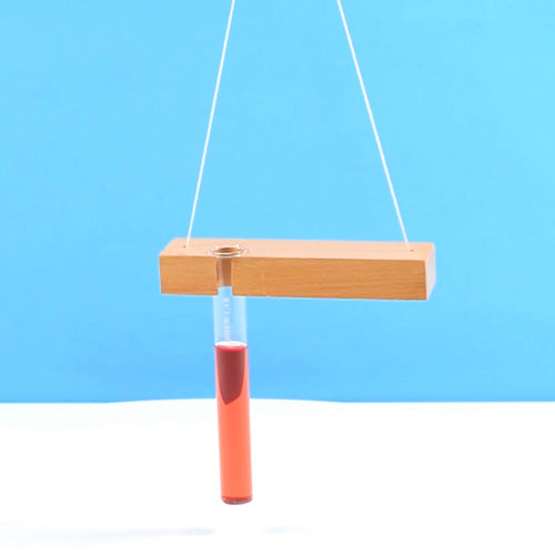 Rectangular wooden block with one Glass Tube (1 Tube Extra)