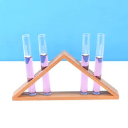 Triangle wooden Stand with 4 Glass Tubes(1Tube Extra)
