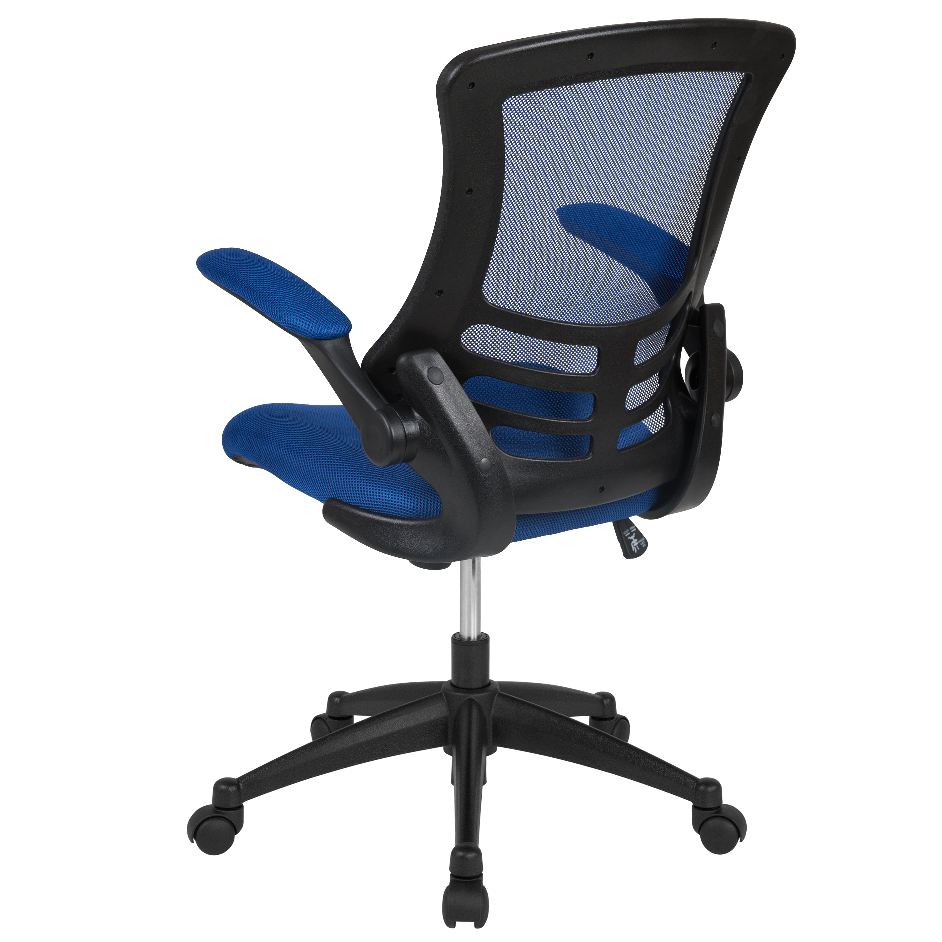 Kelista Mid-Back Blue Mesh Swivel Ergonomic Task Office Chair with Flip-Up Arms