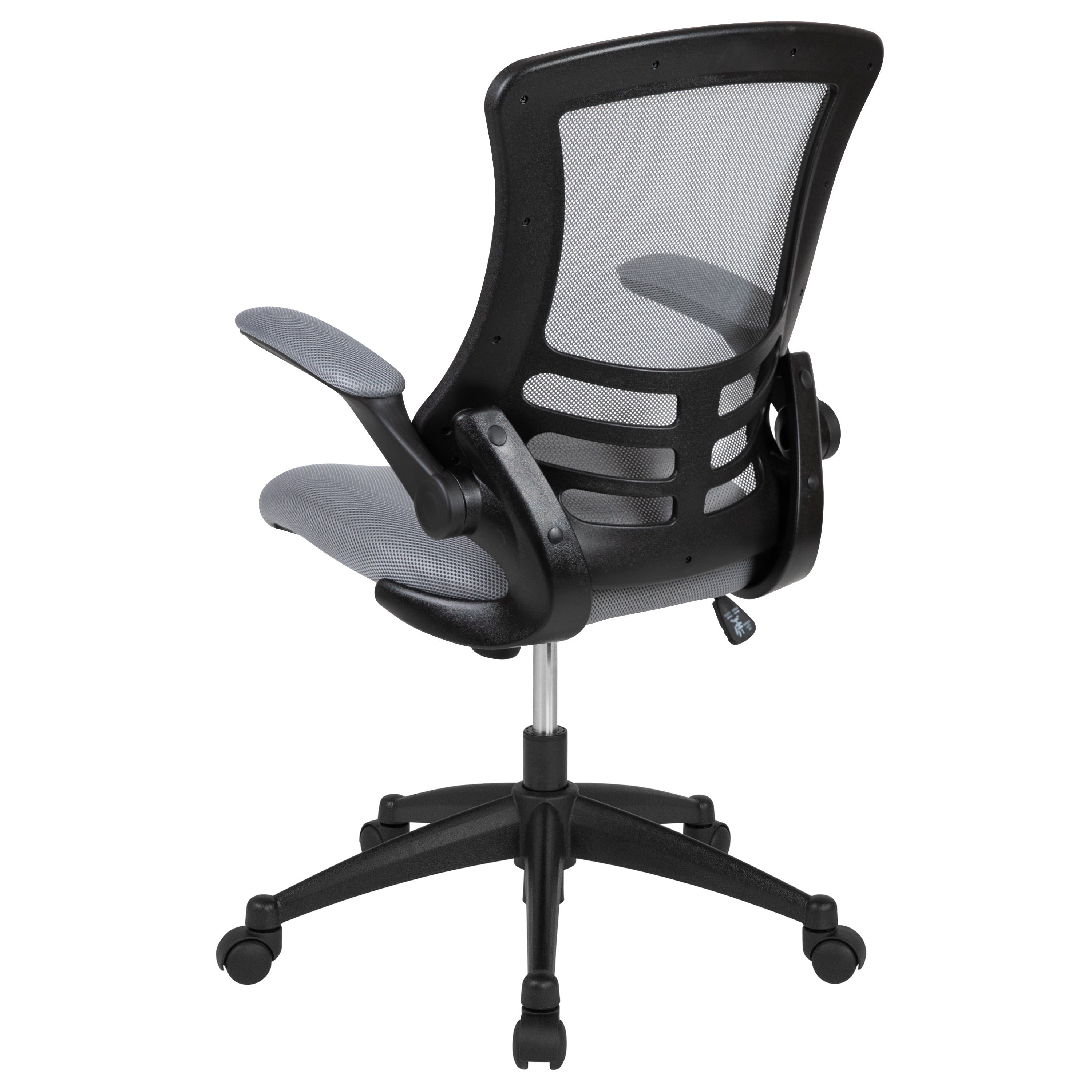 Kelista Mid-Back Dark Gray Mesh Swivel Ergonomic Task Office Chair with Flip-Up Arms