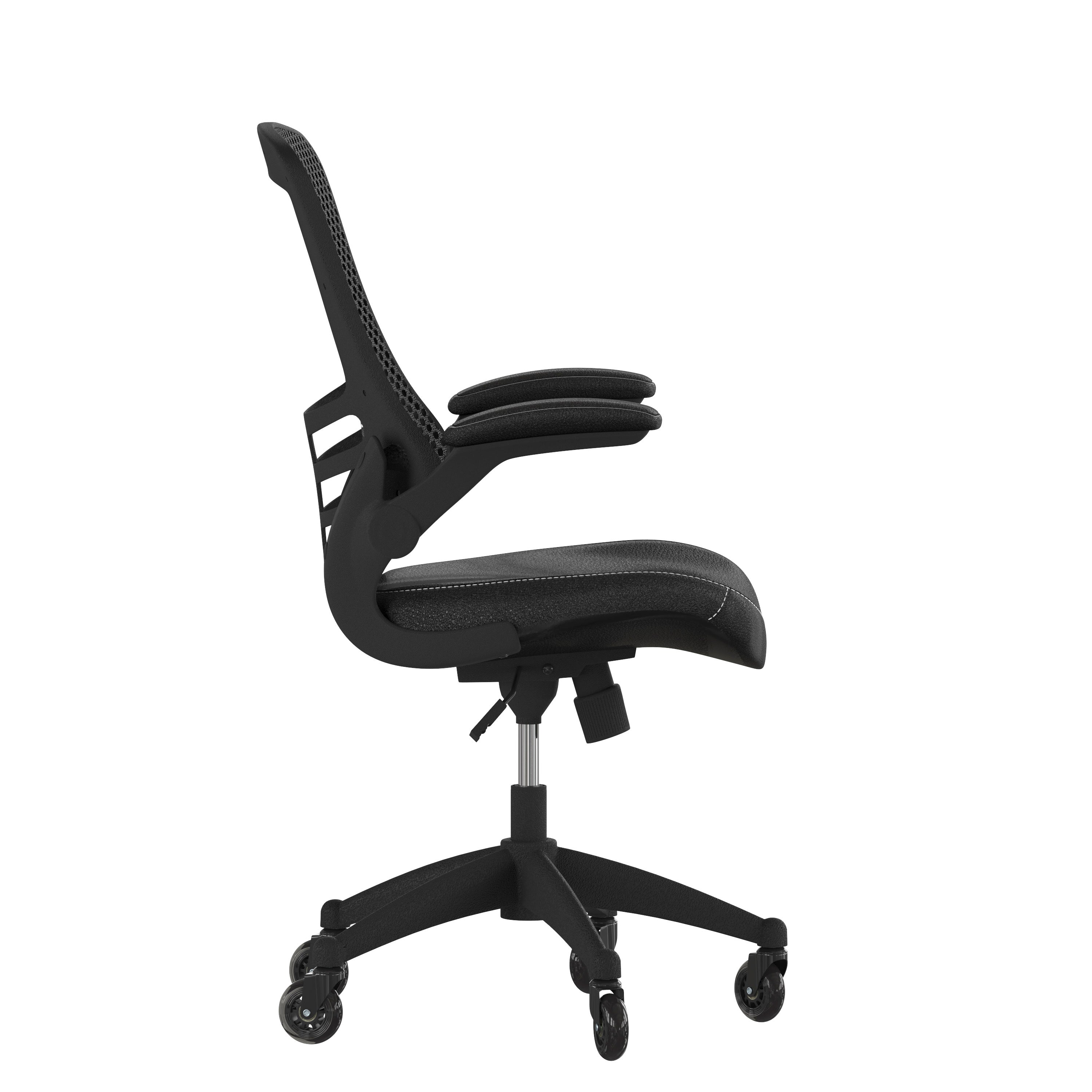 Kelista Desk Chair with Transparent Roller Wheels | Swivel Chair with Kelista Mid-Back Black Mesh and LeatherSoft Seat for Home Office and Desk