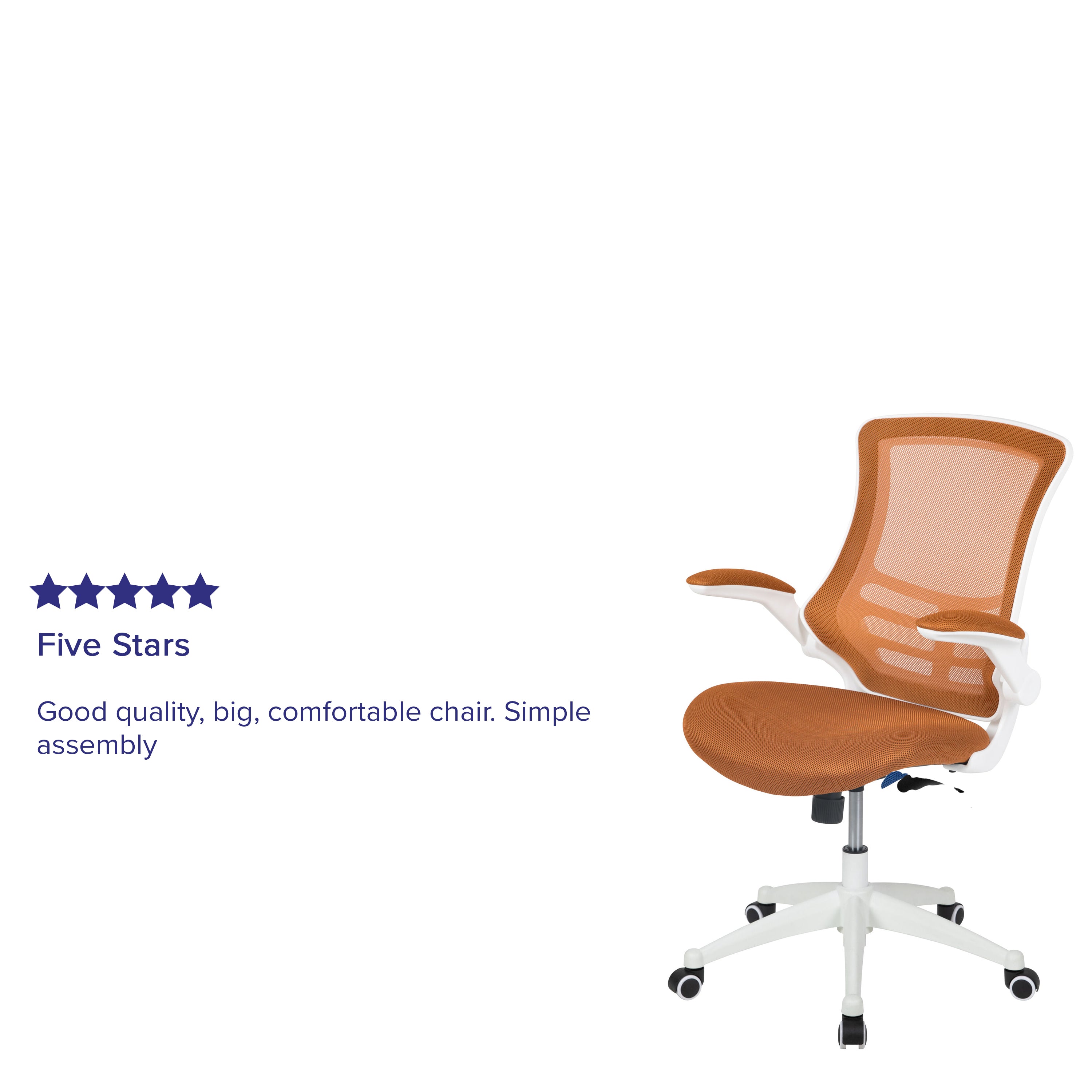 Kelista Mid-Back Tan Mesh Swivel Ergonomic Task Office Chair with White Frame and Flip-Up Arms