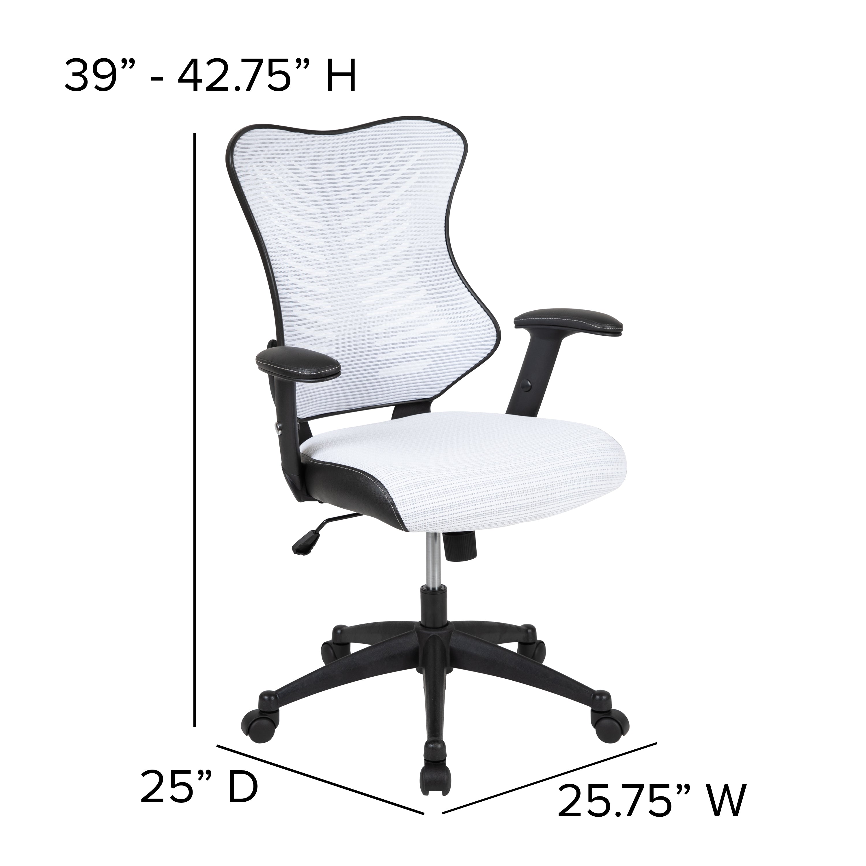Kale High Back Designer White Mesh Executive Swivel Ergonomic Office Chair with Adjustable Arms