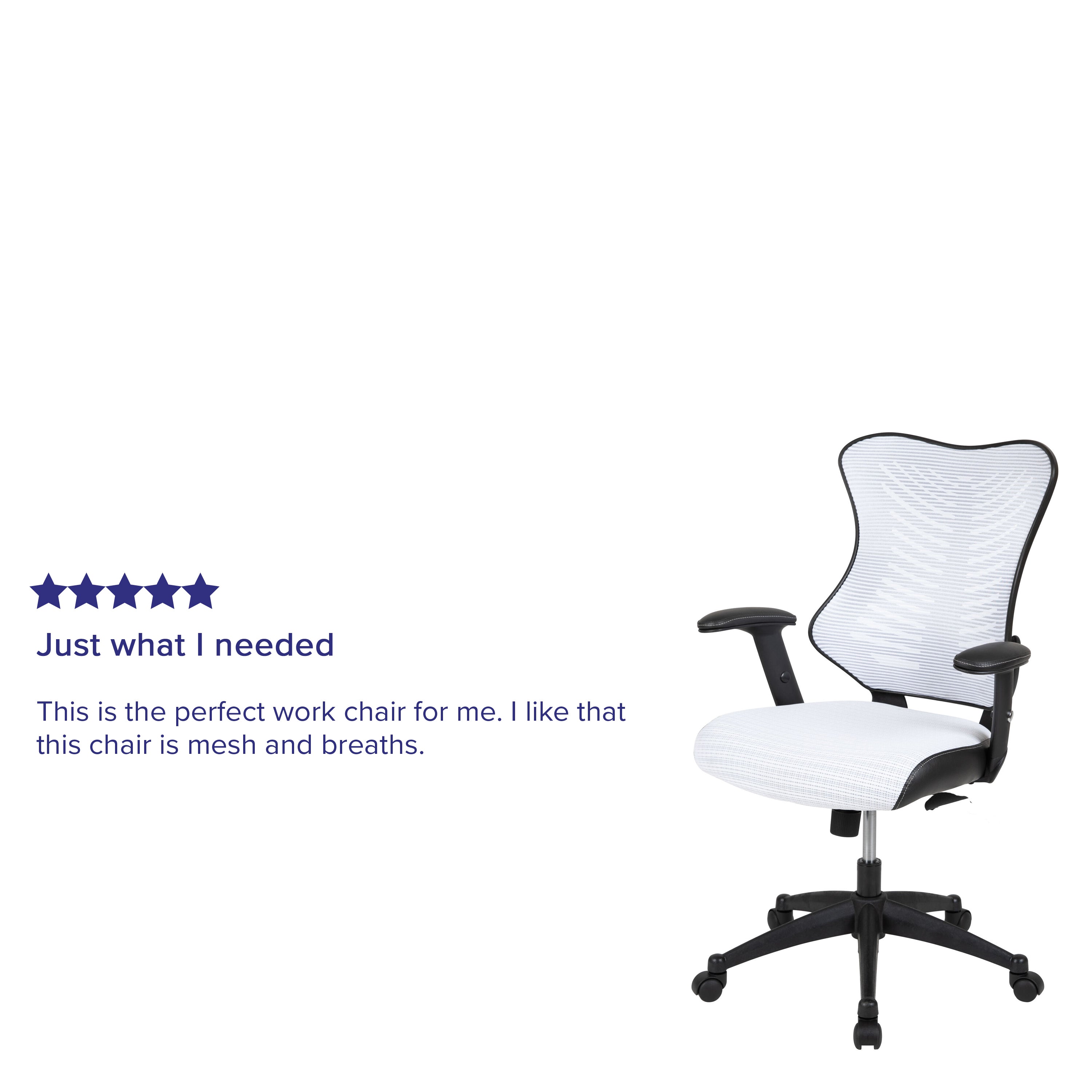 Kale High Back Designer White Mesh Executive Swivel Ergonomic Office Chair with Adjustable Arms