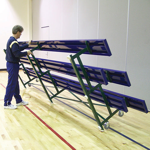 Bleacher - 27 ft. (3 Row - Single Foot Plank) - Tip & Roll  (Powder Coated)