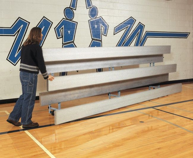 15'    3 Tier Indoor All Aluminum Easy Store  Bleacher
