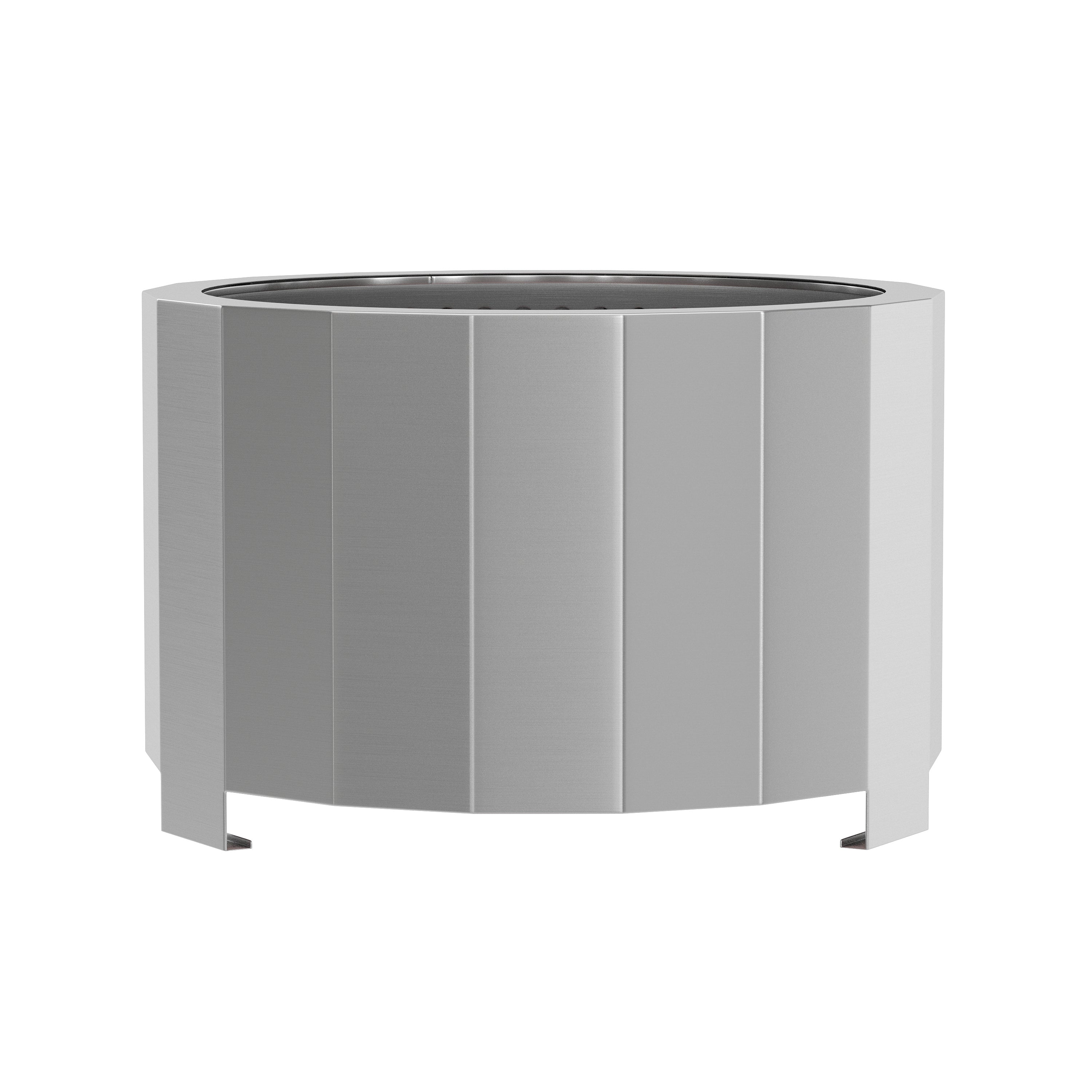 Titus Commercial Grade 27 inch Smokeless Outdoor Firepit, Natural Wood Burning Portable Fire Pit With Waterproof Cover, Stainless Steel