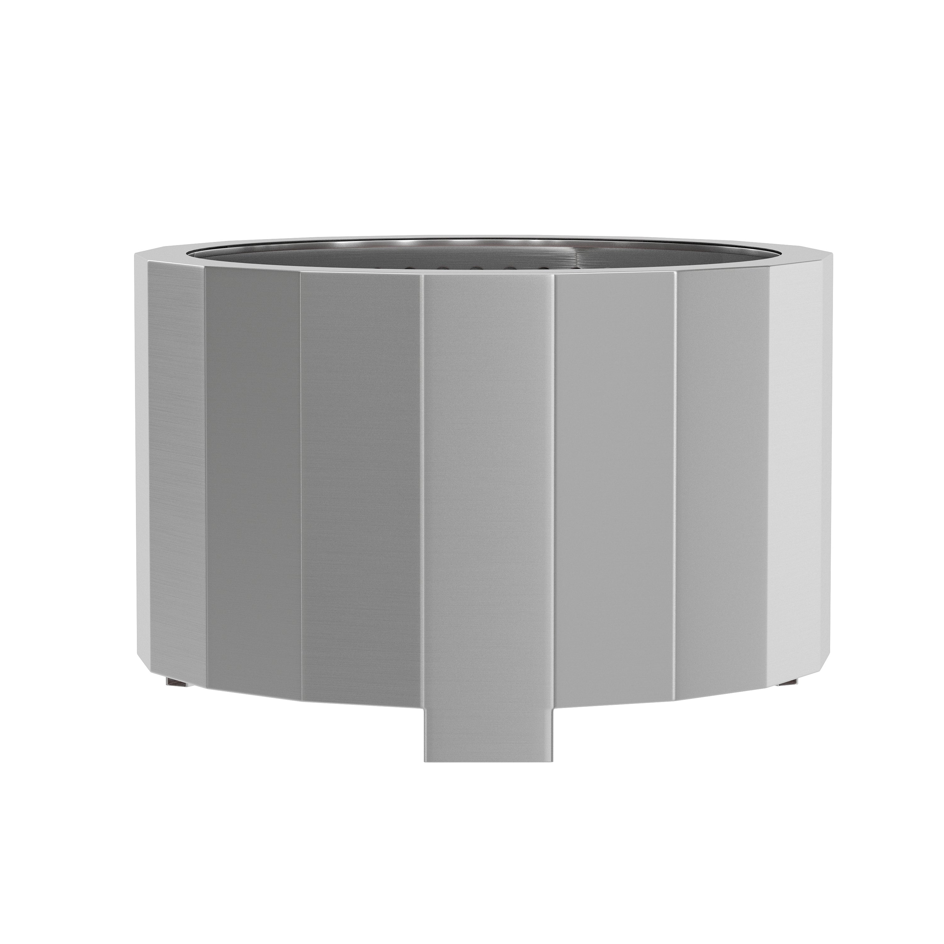 Titus Commercial Grade 27 inch Smokeless Outdoor Firepit, Natural Wood Burning Portable Fire Pit With Waterproof Cover, Stainless Steel