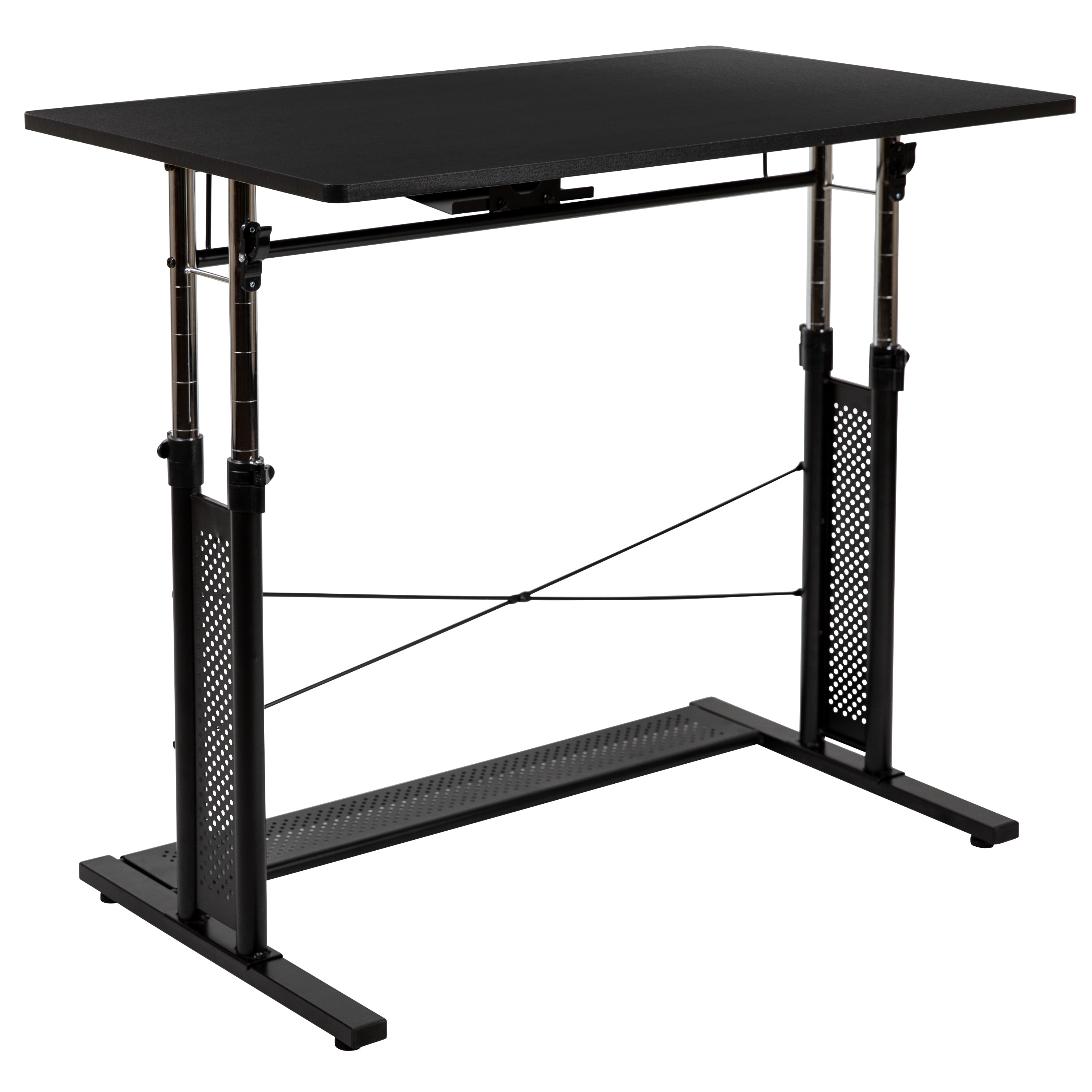 Stiles Work From Home Kit - Adjustable Computer Desk, Ergonomic Mesh Office Chair and Locking Mobile Filing Cabinet with Side Handles