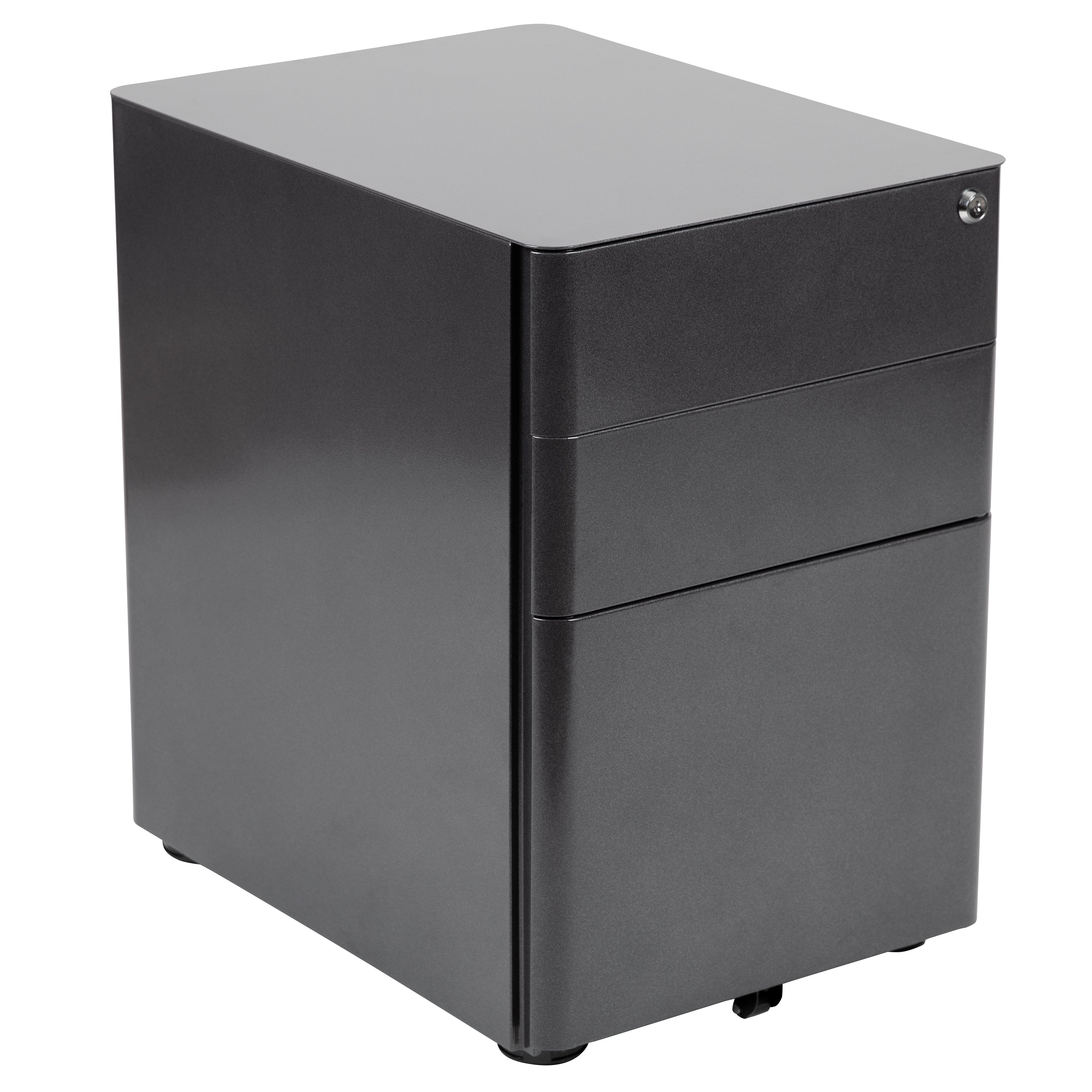 Stiles Work From Home Kit - Glass Desk with Keyboard Tray, Ergonomic Mesh Office Chair and Filing Cabinet with Lock & Side Handles