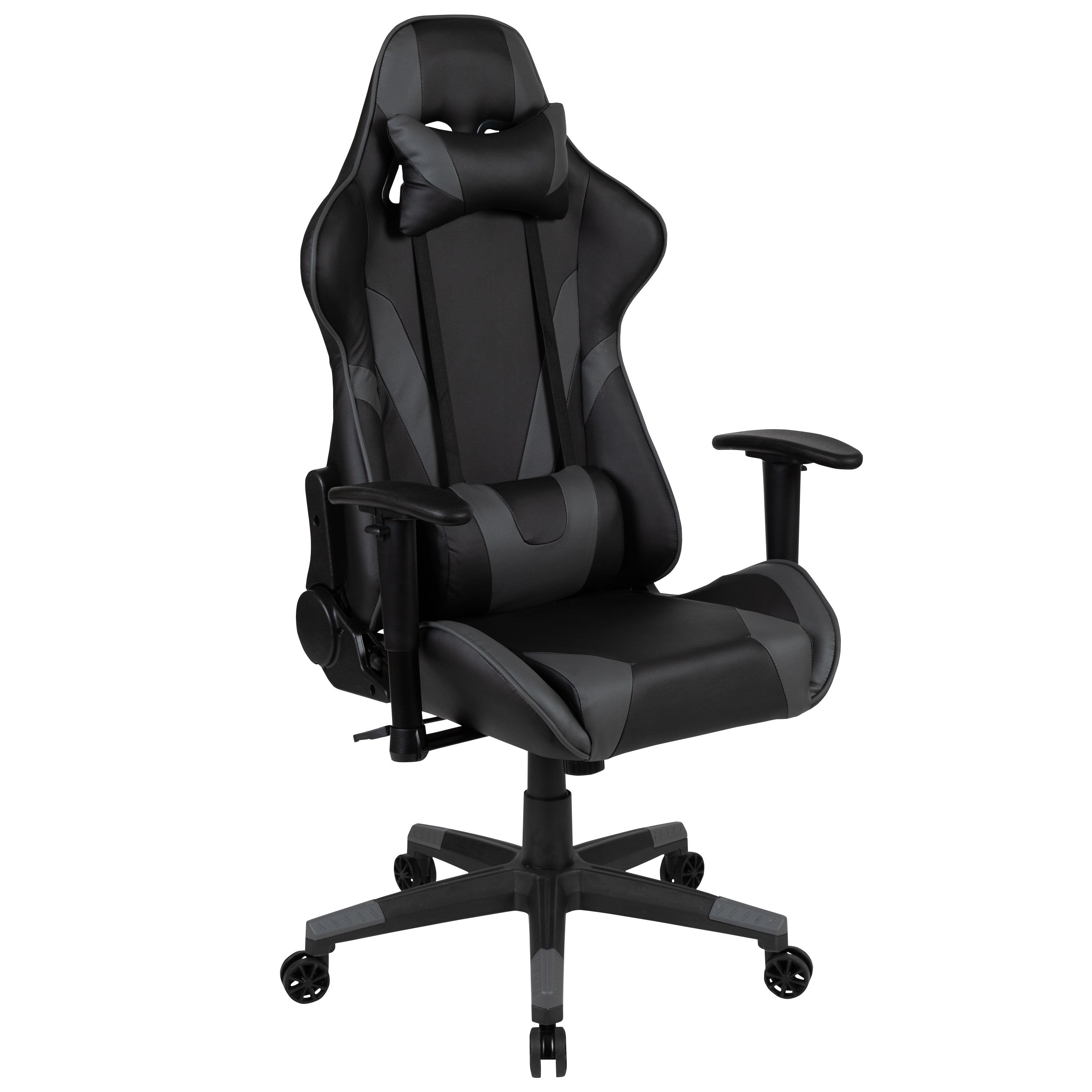 Optis Red Gaming Desk and Gray Reclining Gaming Chair Set with Cup Holder and Headphone Hook