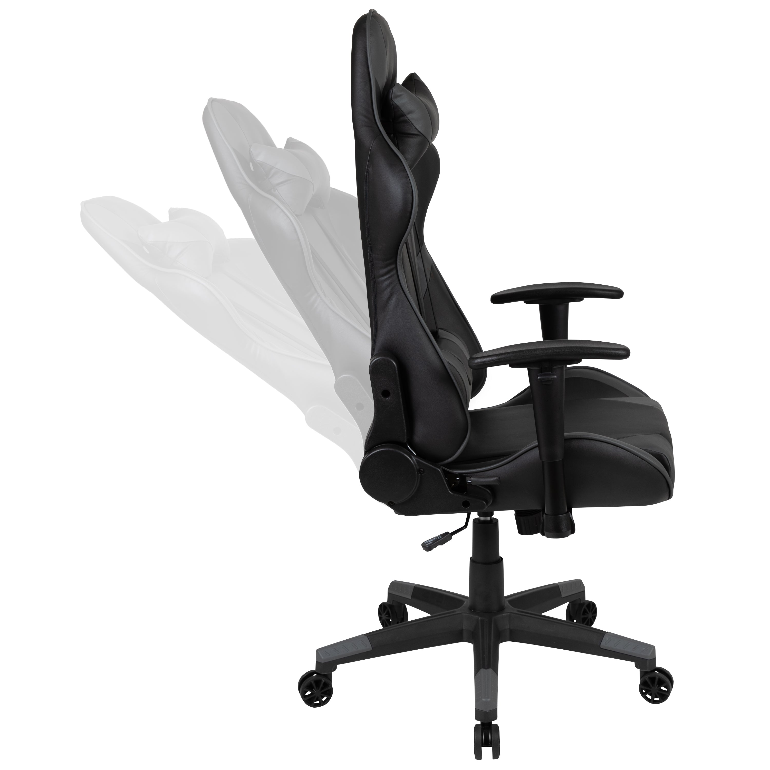 Optis Red Gaming Desk and Gray Reclining Gaming Chair Set with Cup Holder and Headphone Hook
