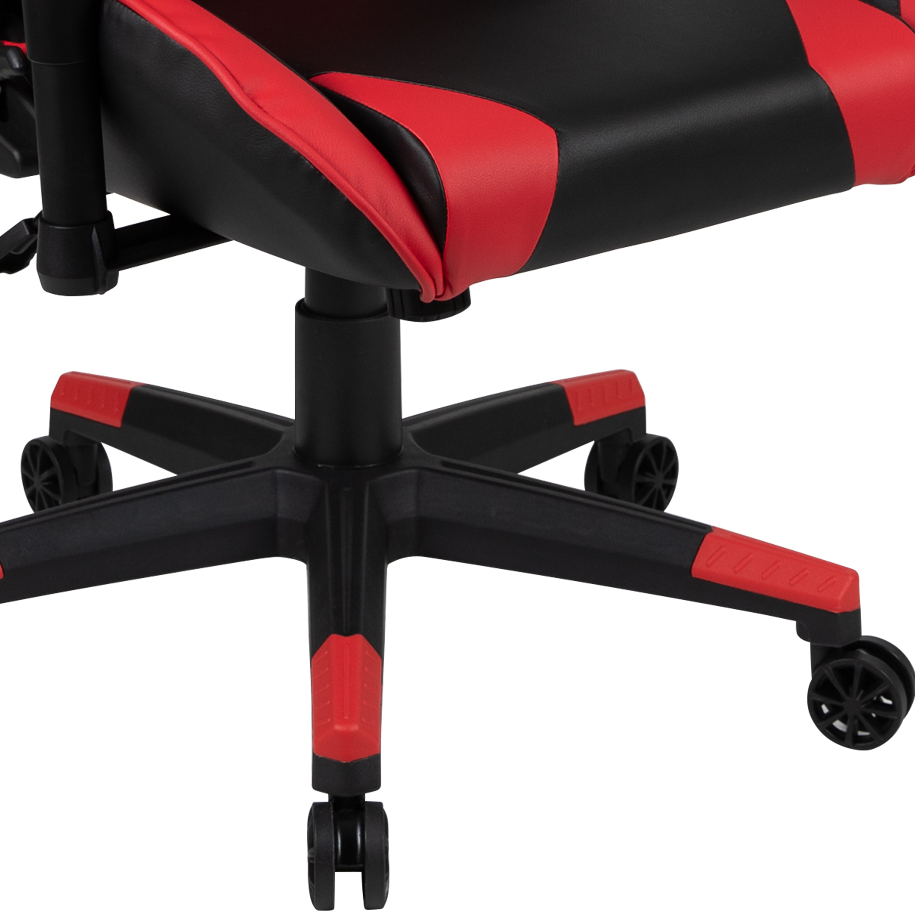 Optis Red Gaming Desk and Red/Black Reclining Gaming Chair Set with Cup Holder and Headphone Hook