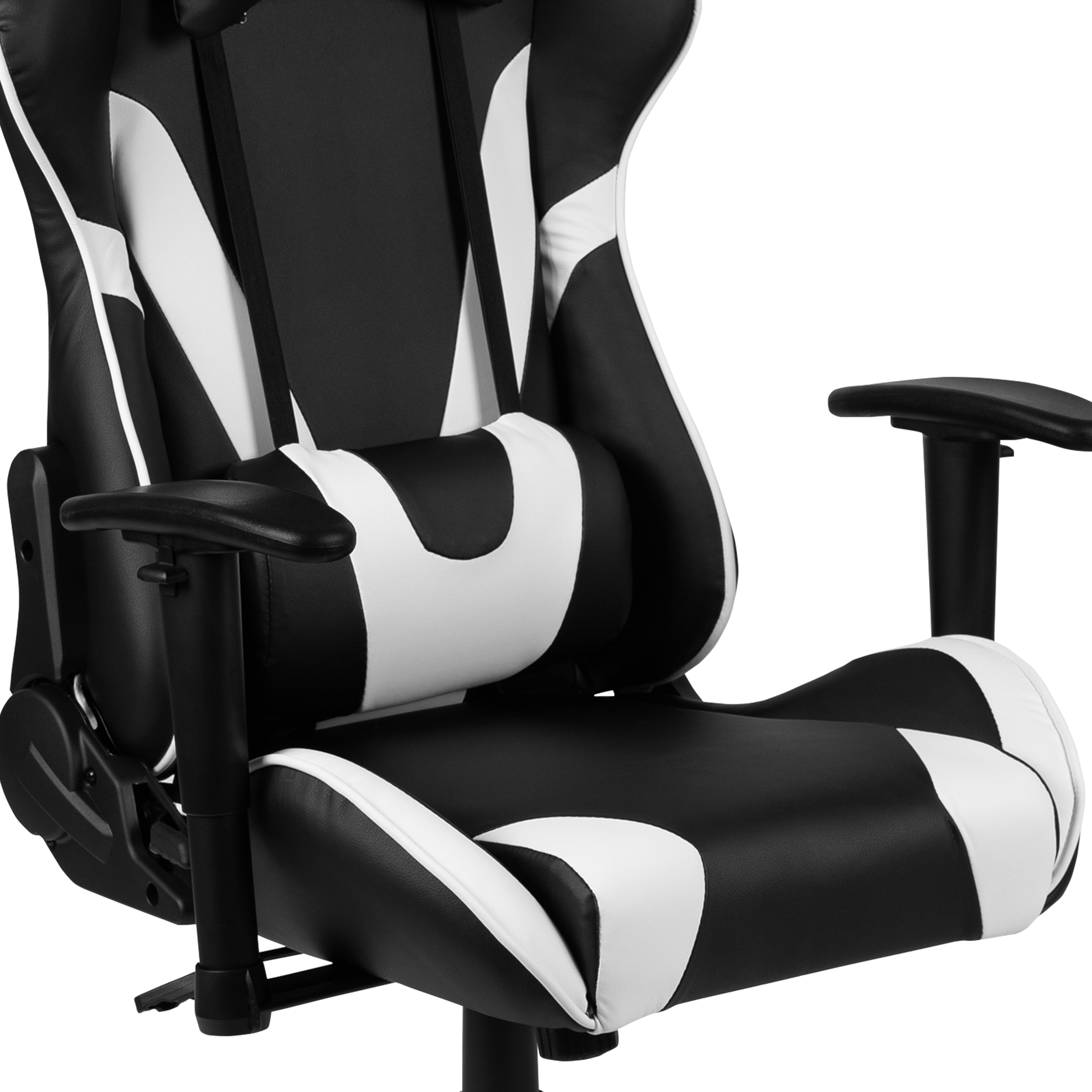 Optis Black Gaming Desk and Black Reclining Gaming Chair Set with Cup Holder, Headphone Hook, and Monitor/Smartphone Stand