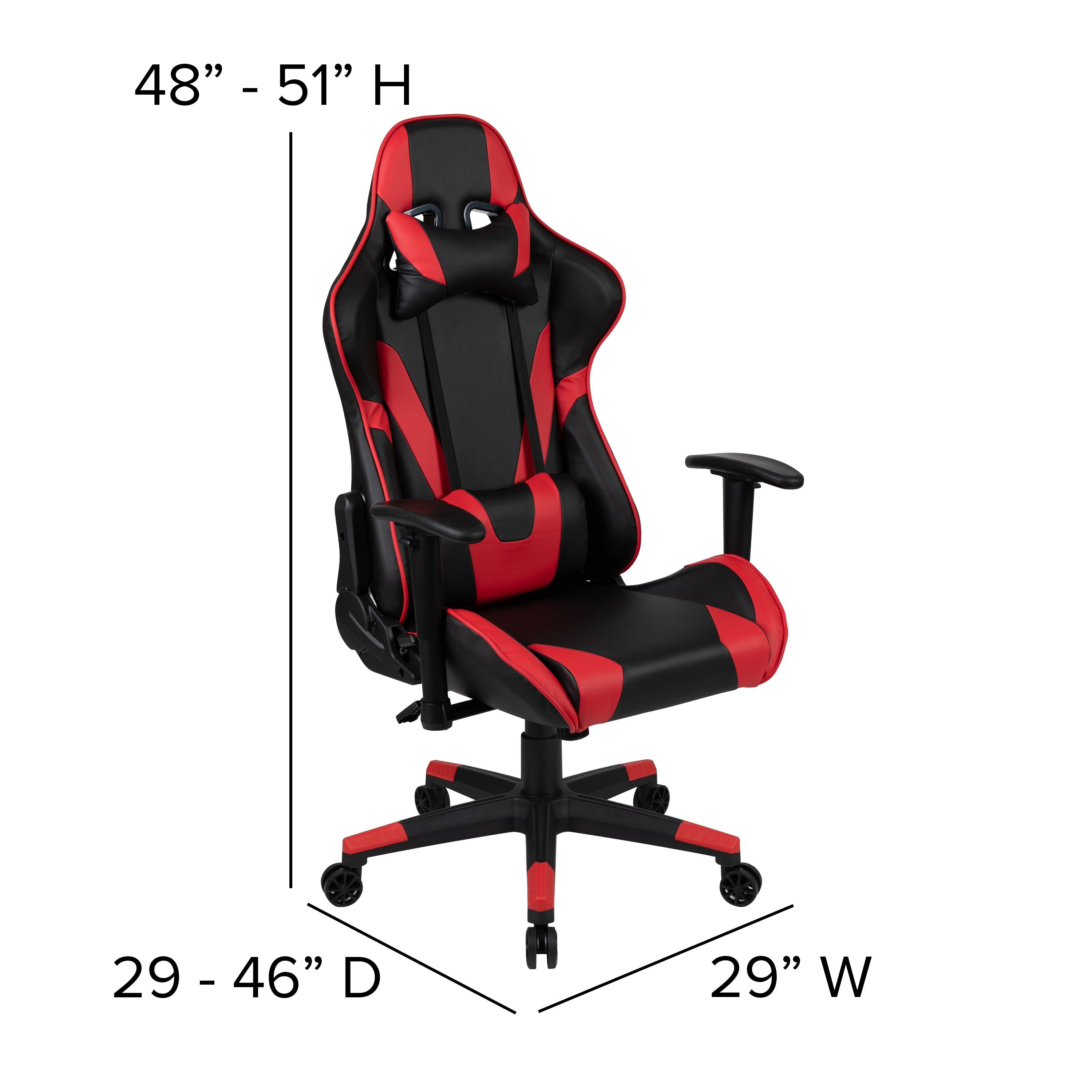 Optis Black Gaming Desk and Red/Black Reclining Gaming Chair Set with Cup Holder, Headphone Hook, and Monitor/Smartphone Stand