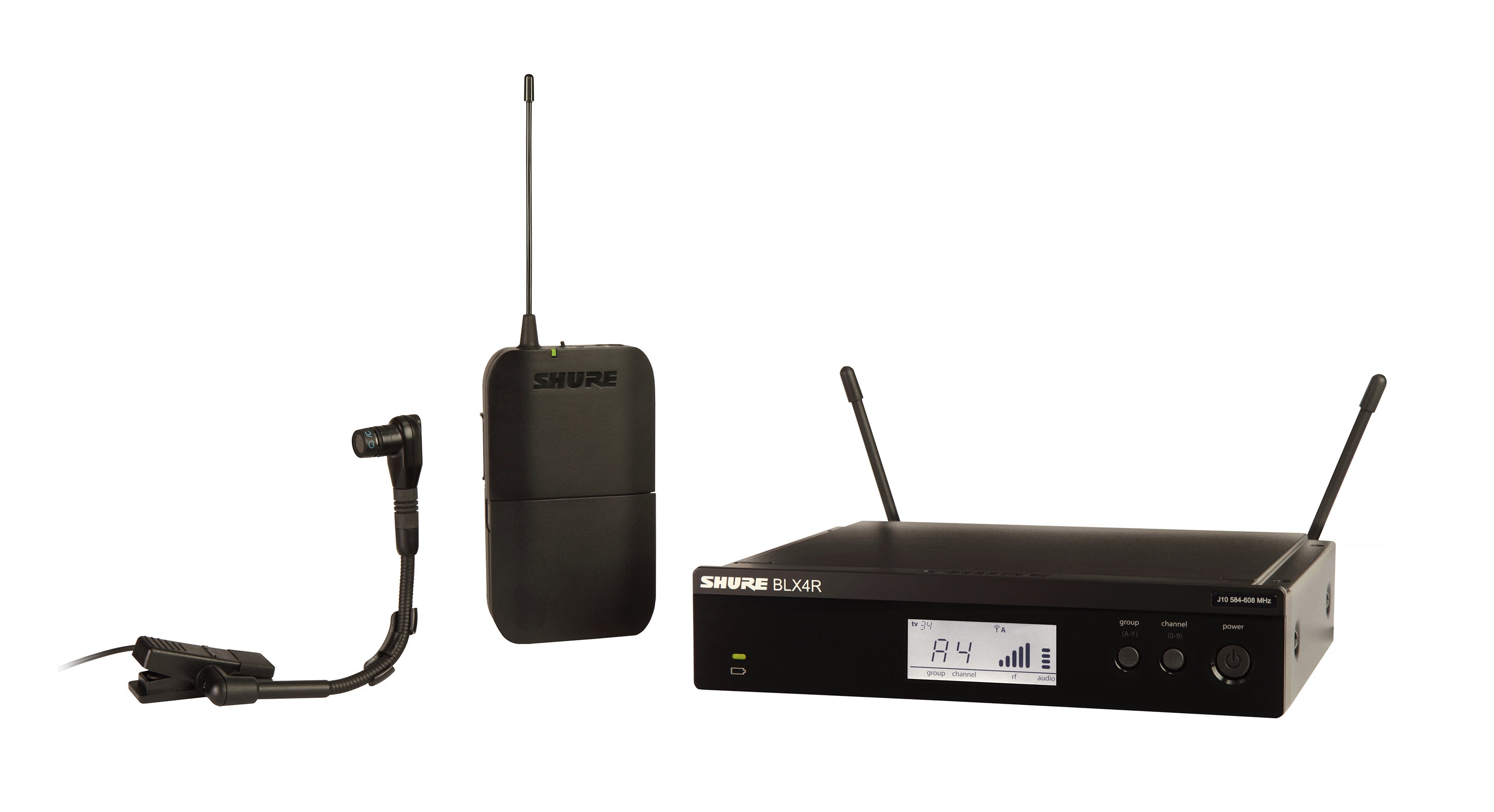 Shure BLX14R/B98-H9 Wireless Rack-Mount System with Beta 98H C Clip-on Gooseneck Microphone. H9 Band