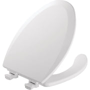 Mayfair Commercial Elongated Open Front White Toilet Seat with Cover