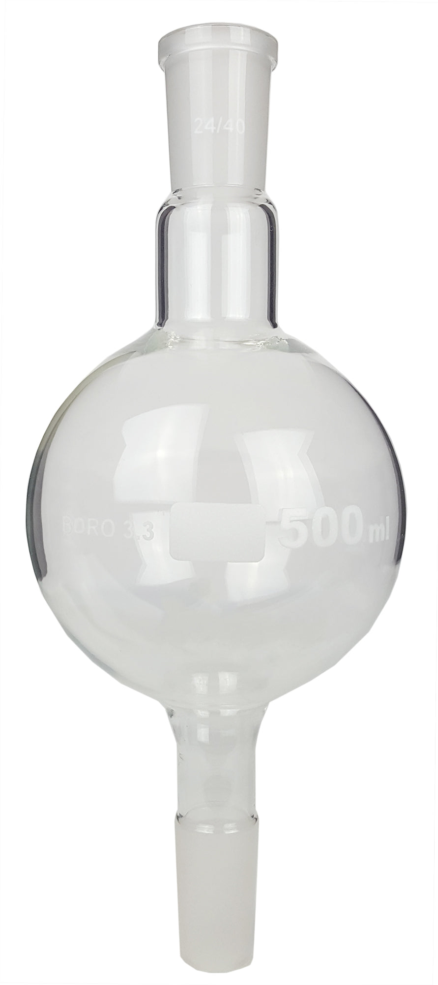 Biomass Flask 500ml 24/40 top and bottom Joint. Borosilicate Glass.