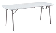 NPS® 30" x 72" Heavy Duty Fold-in-Half Table, Surface Color: Speckled Grey, Frame Color: Grey