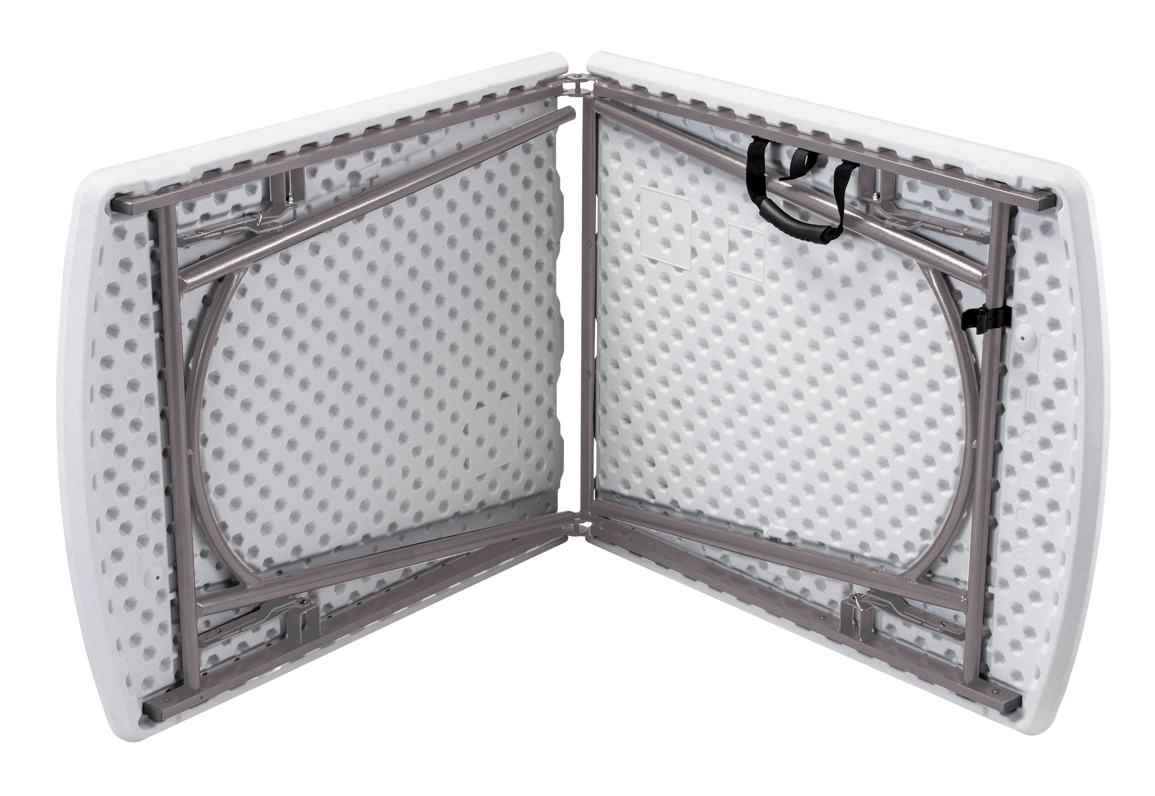 NPS® 30" x 72" Heavy Duty Fold-in-Half Table, Surface Color: Speckled Grey, Frame Color: Grey