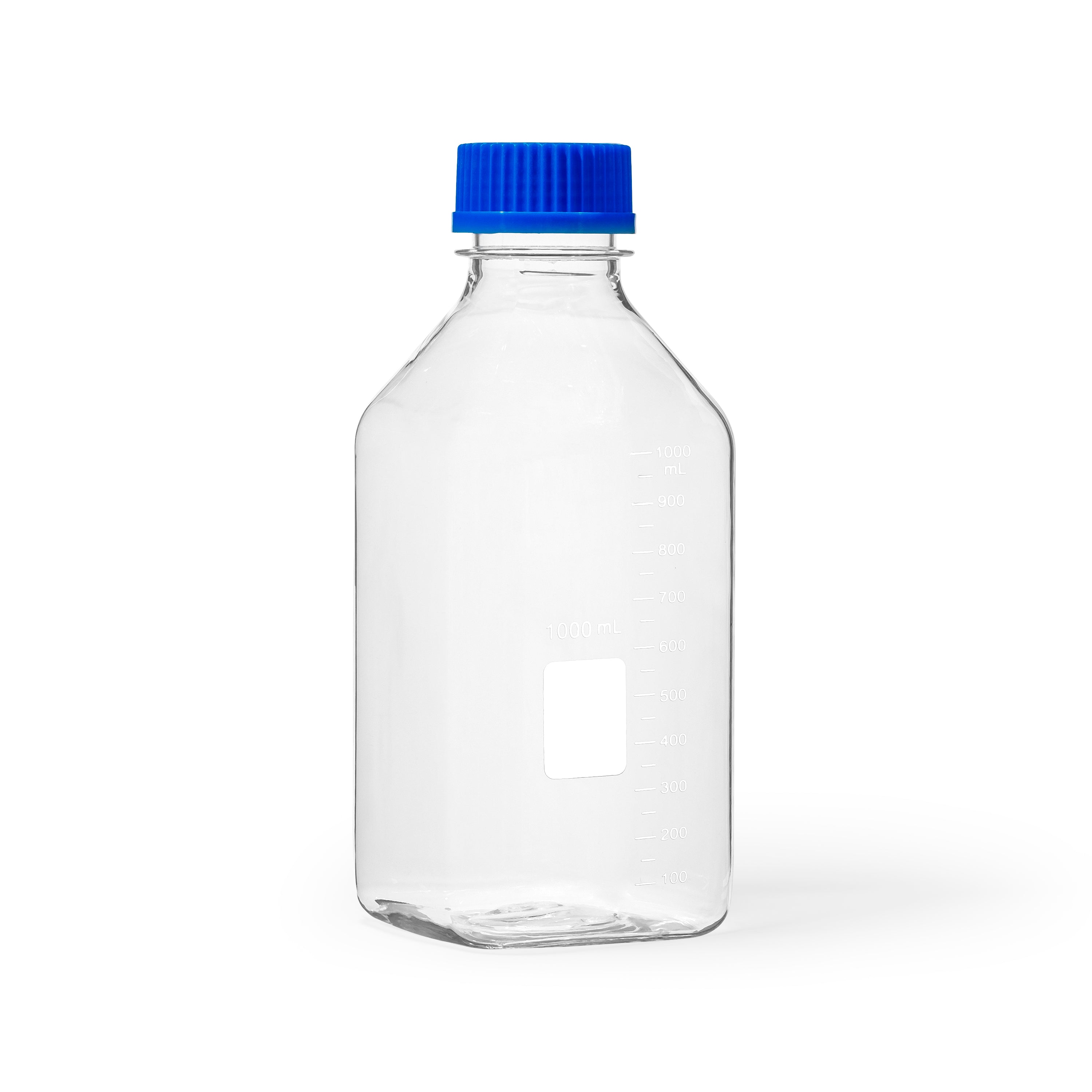 United Scientific® GL 45 Media / Storage Bottle, Square, PC With PP Cap, 1000 mL, comes with 24