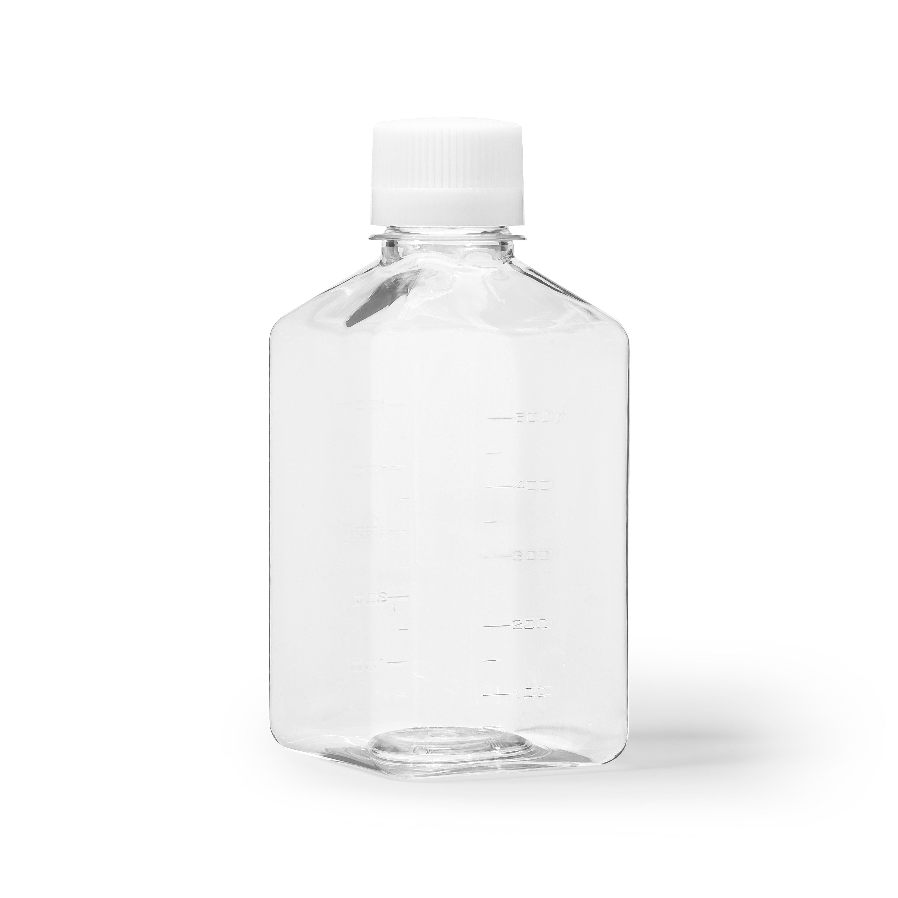 United Scientific® Media / Storage Bottle, Square, PET With PP Cap, 500 mL, comes with 12