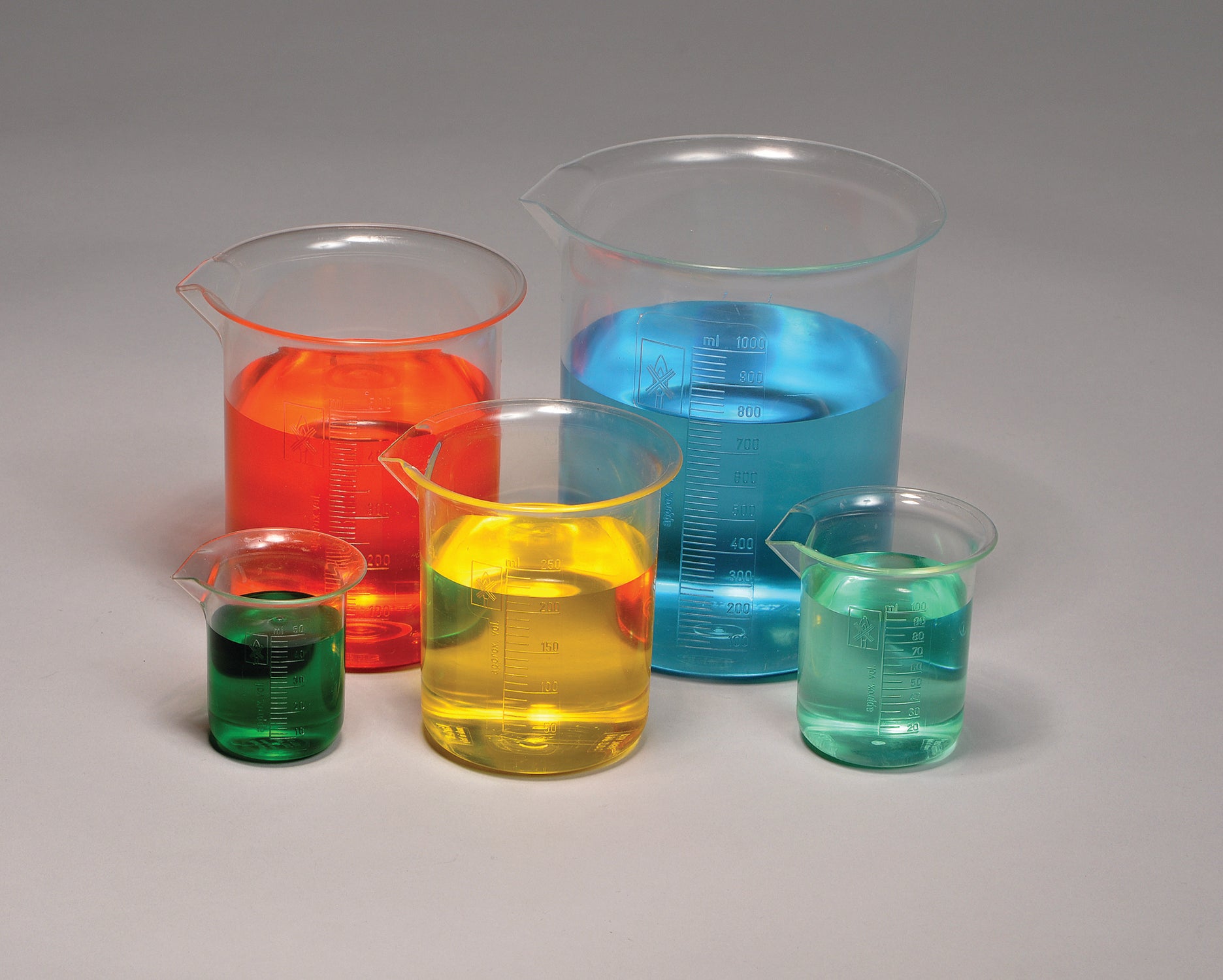 United Scientific® Plastic Beaker Set Of 5, PMP