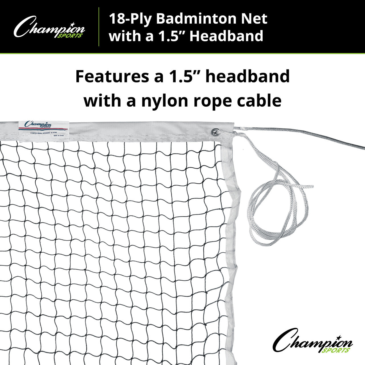 18-Ply Badminton Net, 1.5" Headband