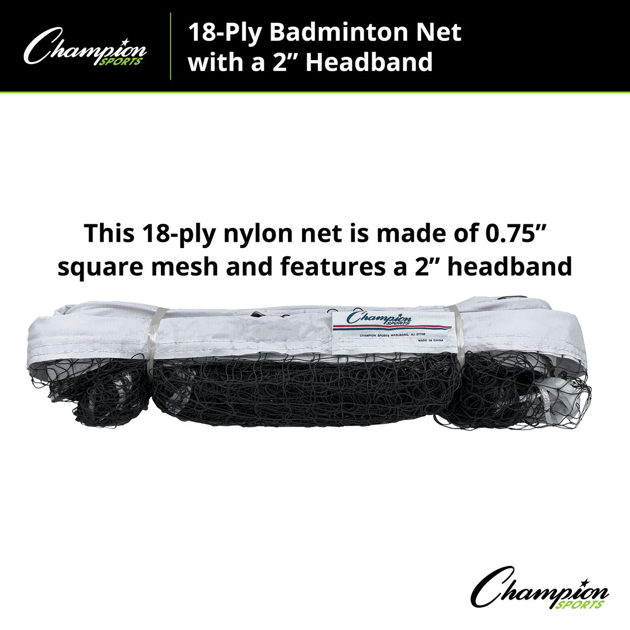 18-Ply Badminton Net, 2" Headband