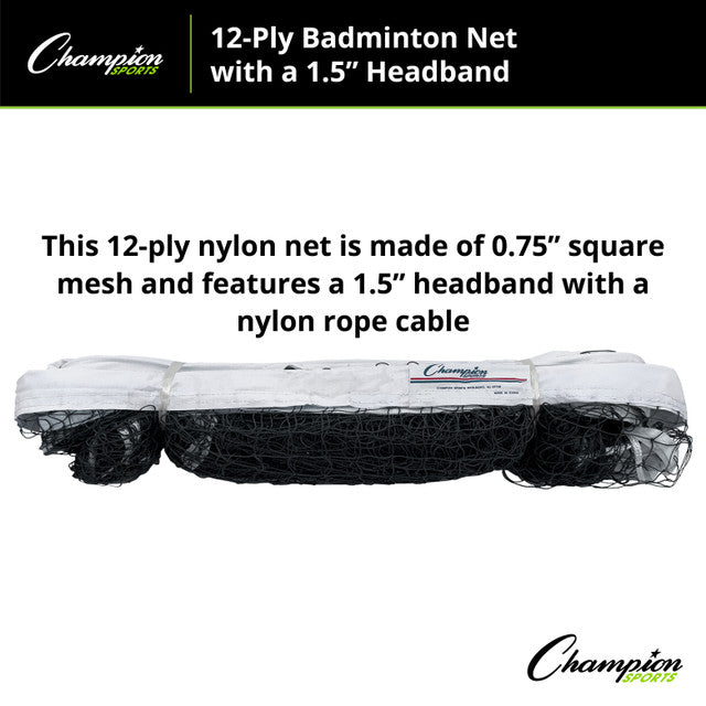12-Ply Badminton Net, 1.5" Headband