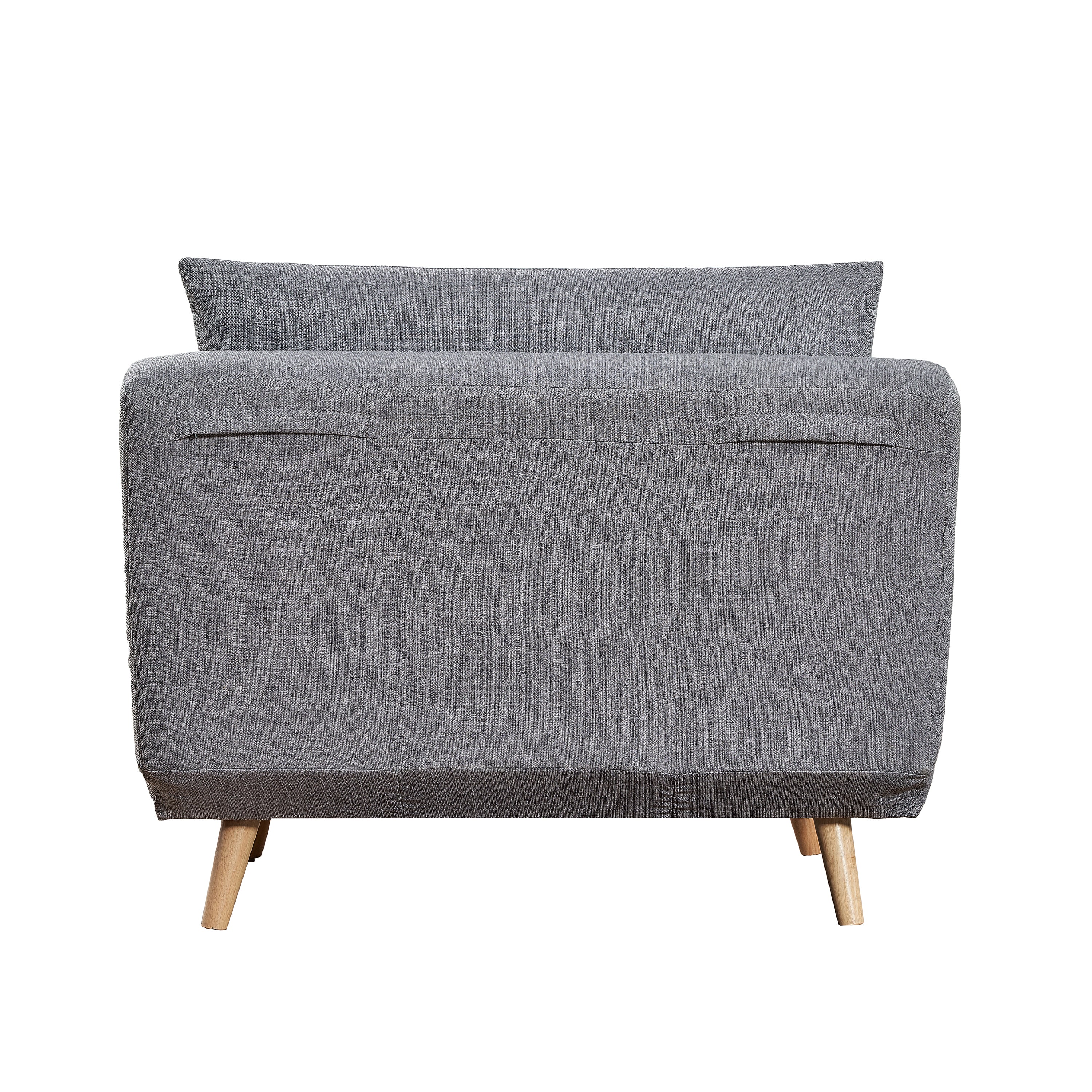 Shaw Convertible Tri-Fold Sleeper Chair with Pillow, Multifunctional Adjustable Sleeper with Channel Stitching and Hideaway Legs in Light Gray