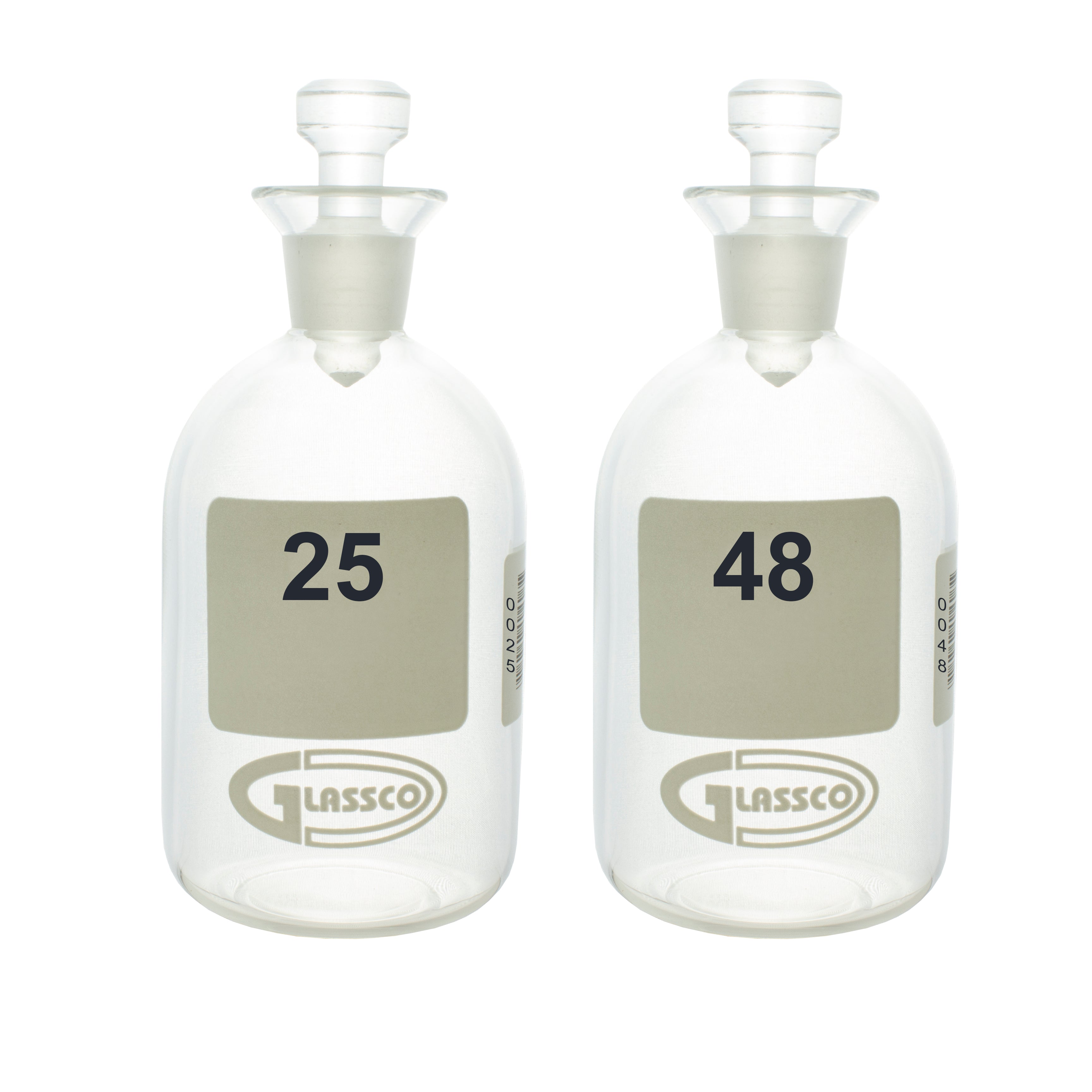 United Scientific® B.O.D. Bottles, Numbered, 300 mL, 25 - 48, comes with 24
