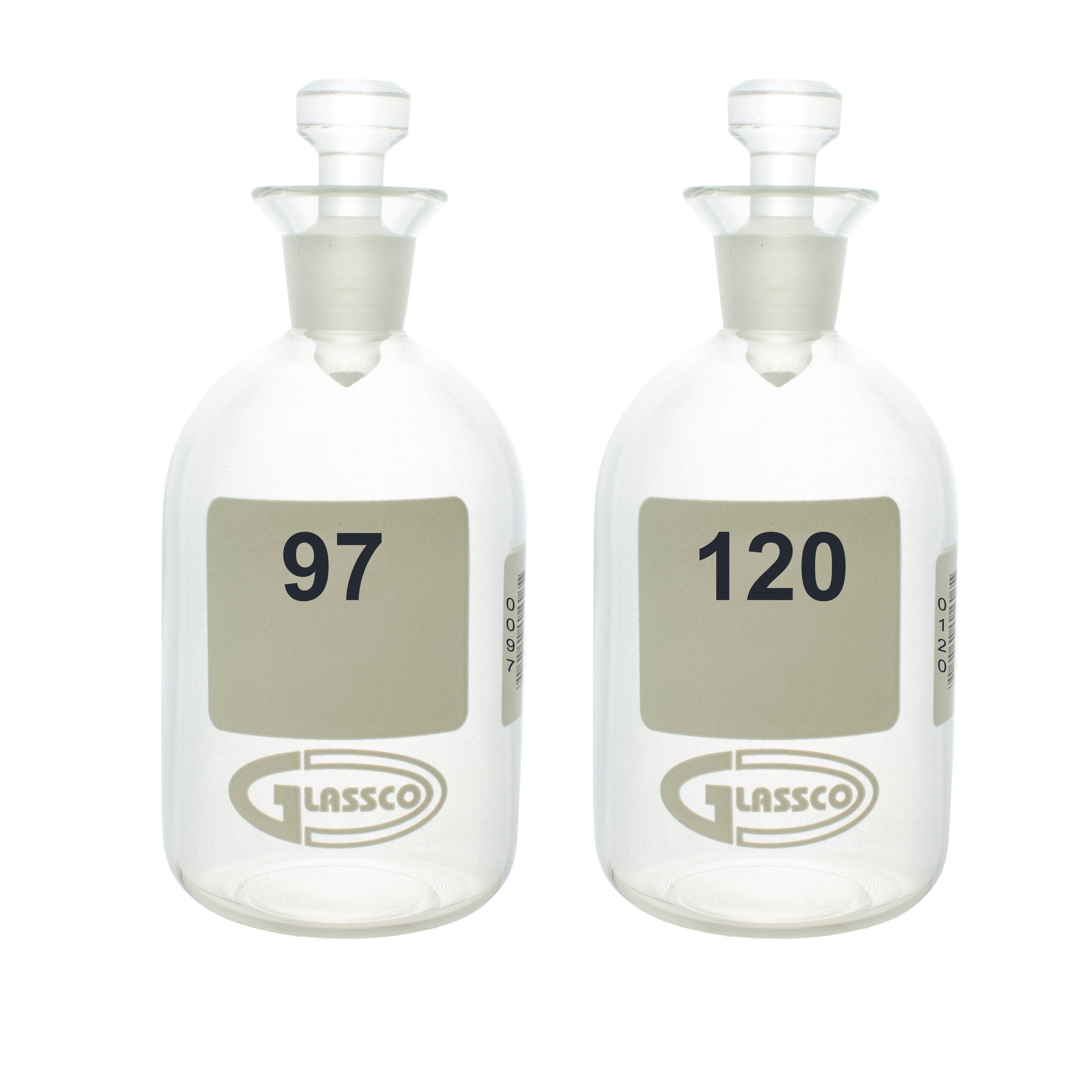 United Scientific® B.O.D. Bottles, Numbered, 300 mL, 97 - 120, comes with 24