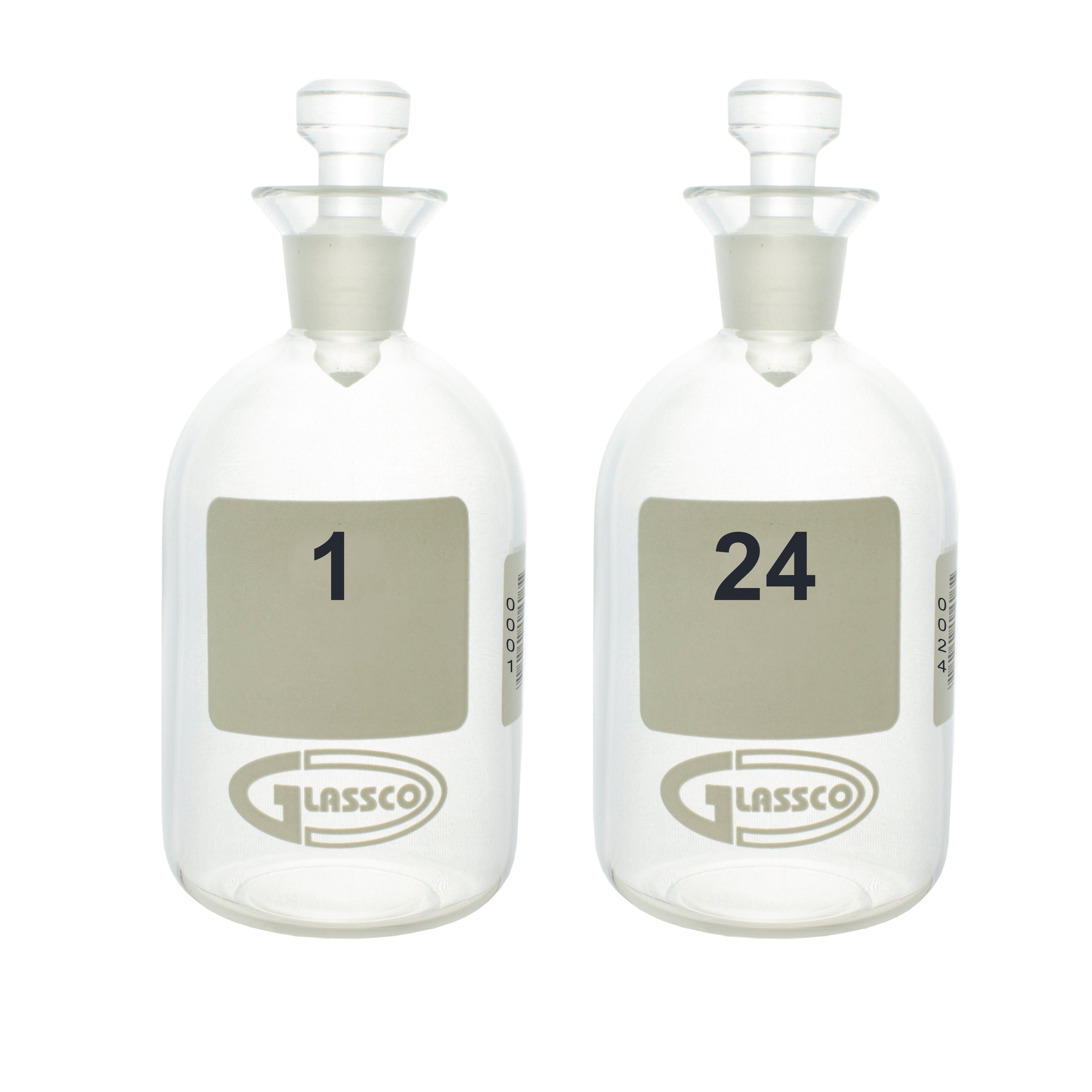 United Scientific® B.O.D. Bottles, Numbered, 300 mL, 1 - 24, comes with 24