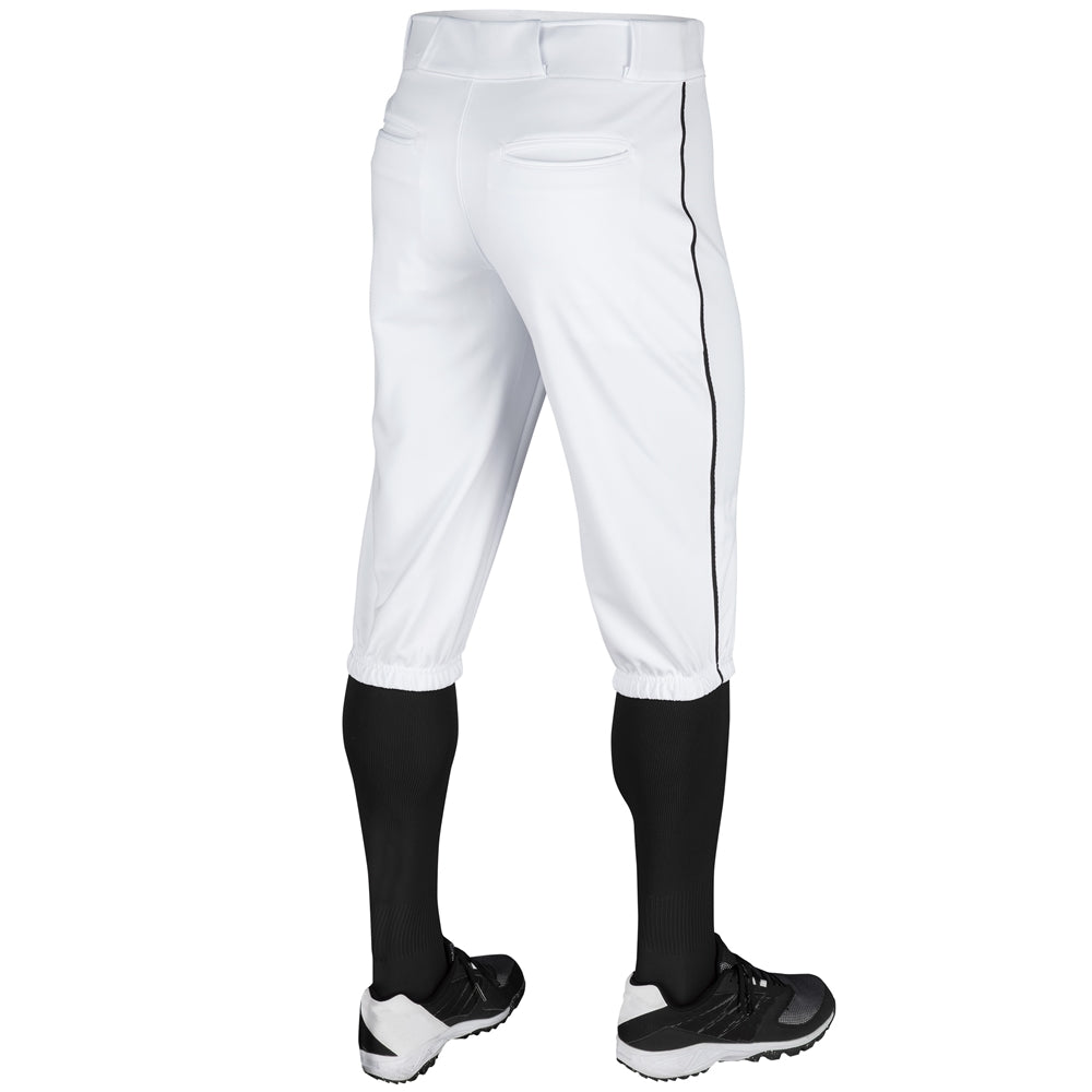 TRIPLE CROWN Knicker with Pipe - White Black Pipe - Youth - Small