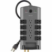 Belkin - Surge Protector Power Strip - 8 Rotating, 4 Outlets, 8ft Cord, 4320 Joules, 5 Pack - Black