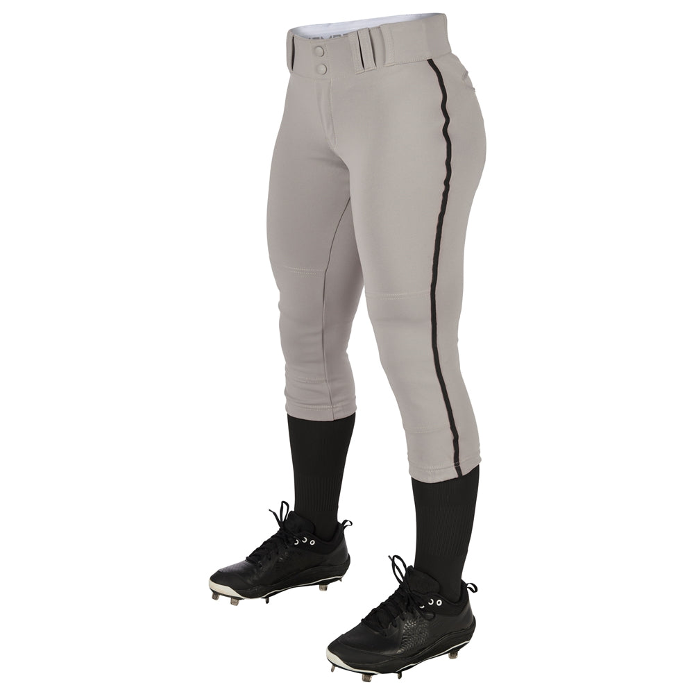 TOURNAMENT w/ Pipe Softball Pant - Grey Black Pipe - Womens - Extra-Large