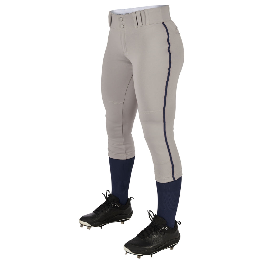 TOURNAMENT w/ Pipe Softball Pant - Grey Navy - Womens - Large